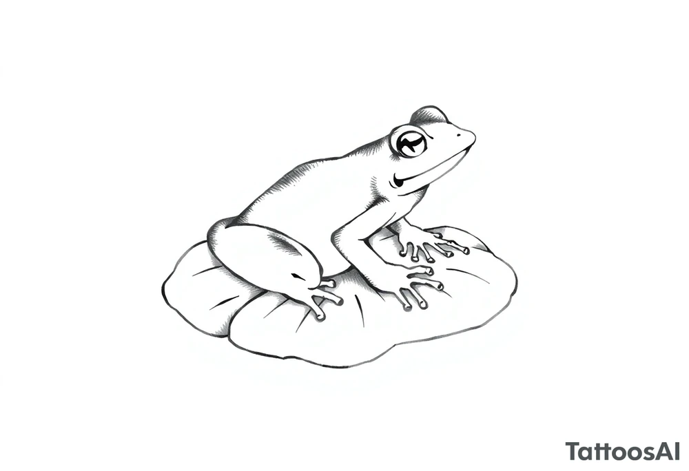 Frog on a lilly pad tattoo idea