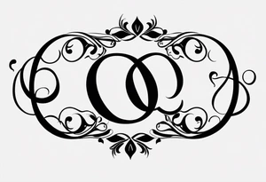 Infinity Symbol with Initials: Incorporate the infinity symbol, with the couple’s initials intertwined within the loop. This design can be exclusively in black or with a touch of red on the initials. tattoo idea