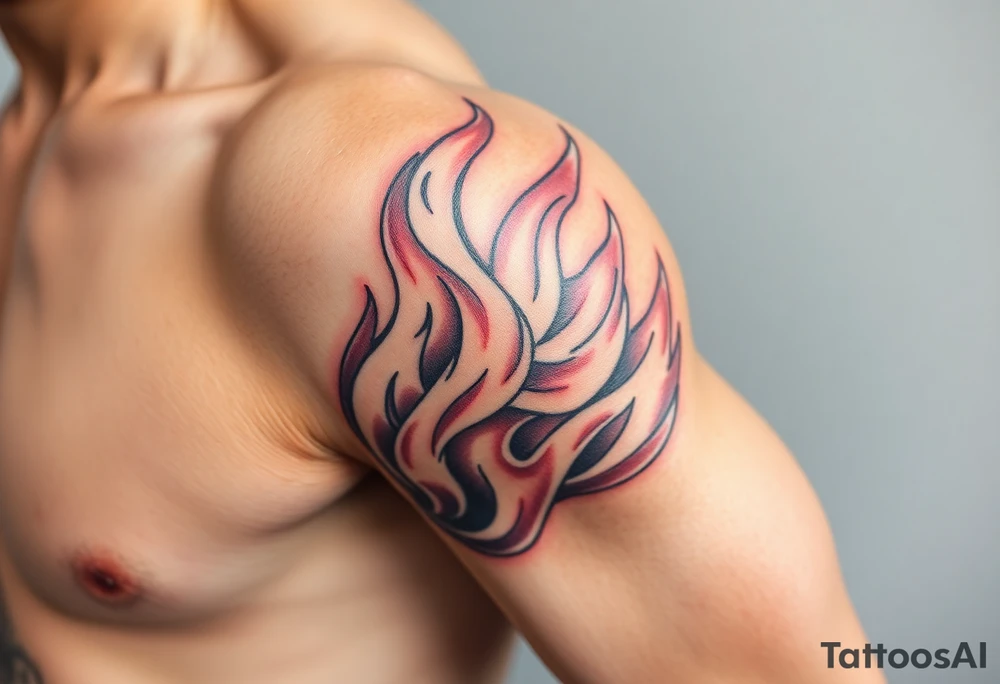 large powerfull multiple flames tattoo idea