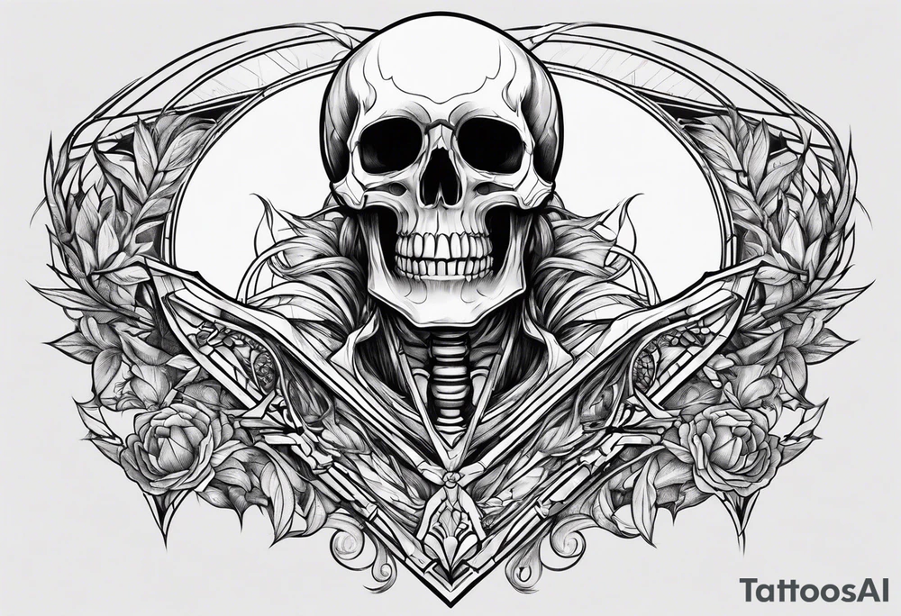 Skeleton front lever tattoo idea