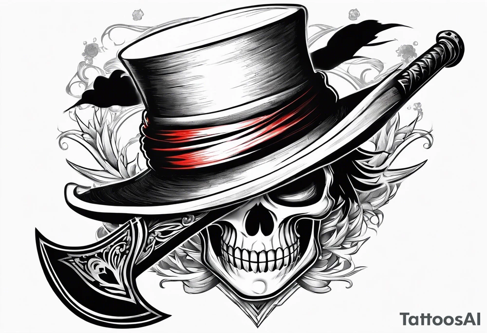 Luffy's Hat on top of the handle of Ichigo's sword tattoo idea