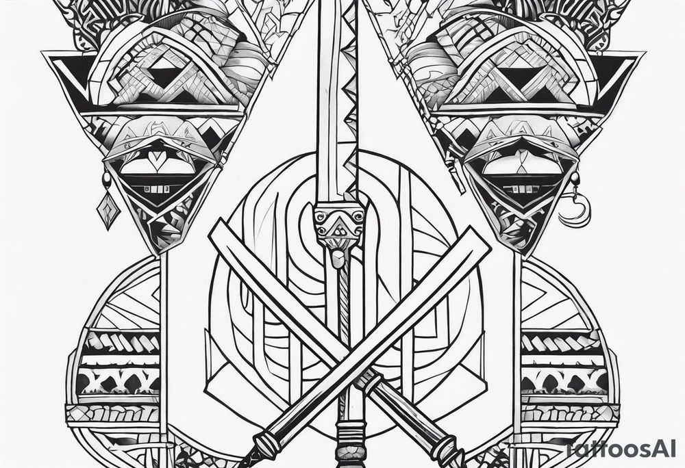 african, sword, chest tattoo, symmetrical, include neumann numerals, add shade tattoo idea african, sword, chest tattoo, symmetrical, include neumann numerals, add shade tattoo idea