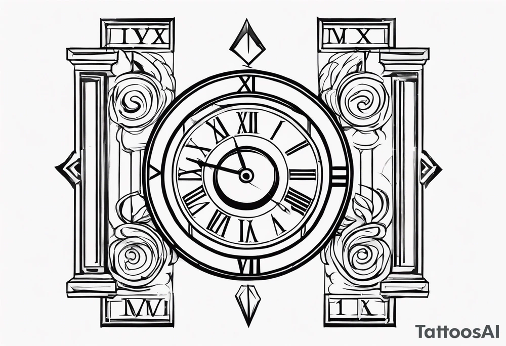 Roman numerals with anime tattoo idea