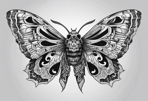 Skull moth hand tattoo tattoo idea