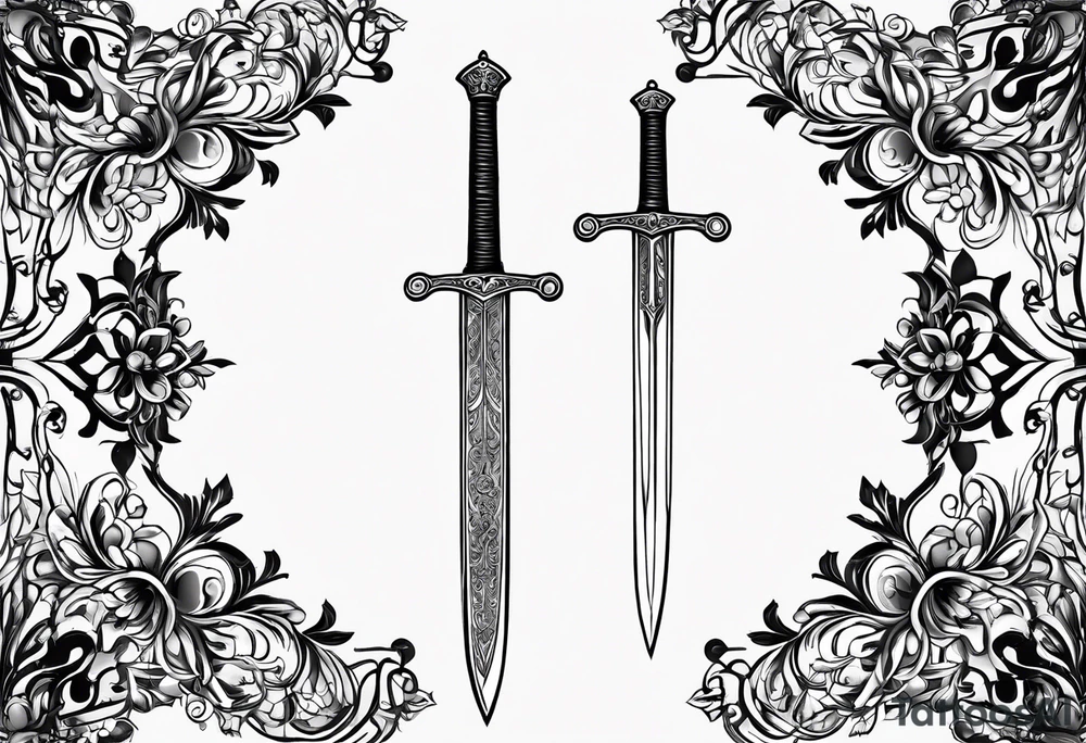 thin long sword like a claymore tattoo idea