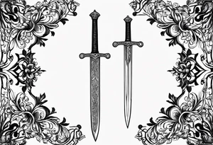 thin long sword like a claymore tattoo idea