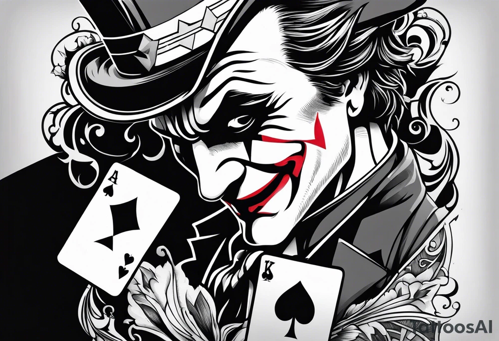 joker playing card neck tattoo tattoo idea