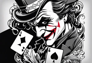 joker playing card neck tattoo tattoo idea