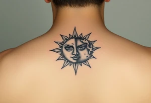 sunface (sunsign in aquarius) moonface (moonsign in pisces) tattoo idea