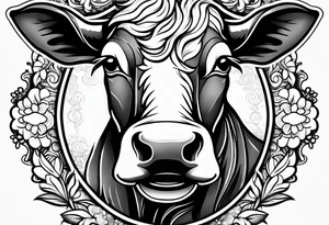cute cow tattoo idea