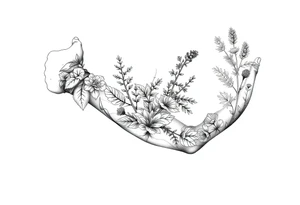 Parsley sage rosemary and thyme botanical drawing tattoo idea