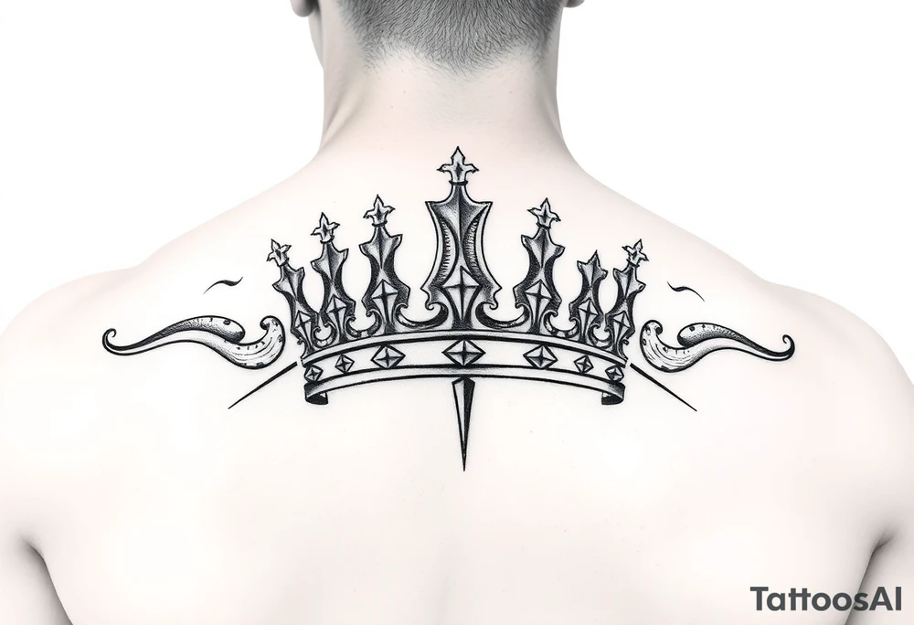 Crown no more pain strength tattoo idea
