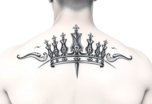 Crown no more pain strength tattoo idea