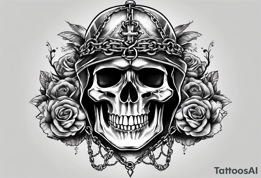 Skeleton hands chained together tattoo idea