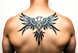 tribal hawk silhouette on below of knee cap tattoo idea