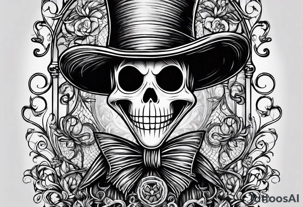 Jack skeleton the tim burton version looking down excited to see you tattoo idea