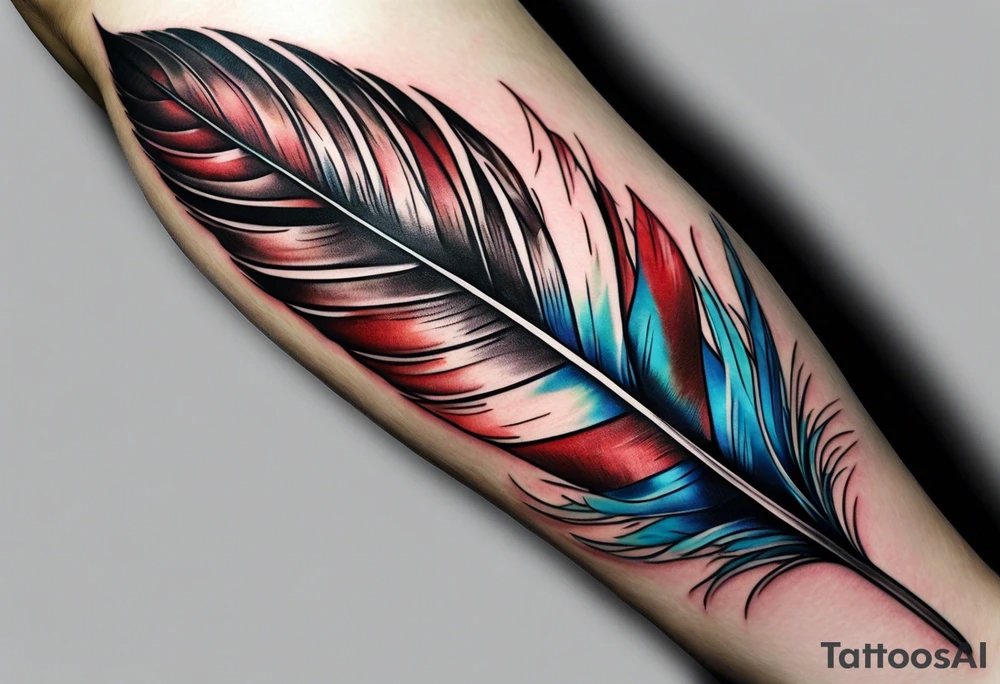 Canadian geese feather on forearm tattoo idea