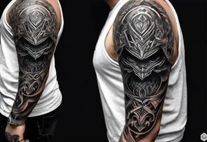 Shadow cloak protecting glass dagger tattoo idea
