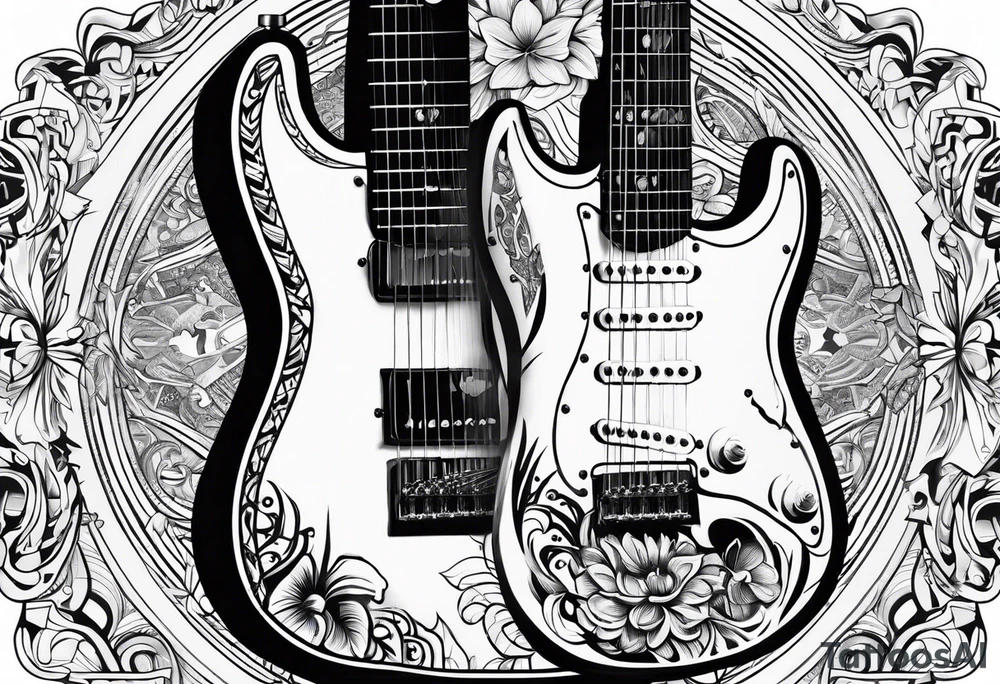 fender electric guitar tattoo idea