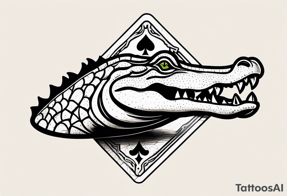 Alligator on a ace of spades poker card tattoo idea
