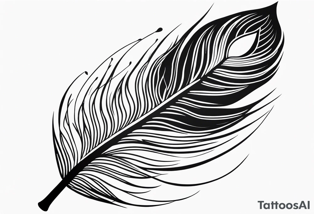 Peacock feather with flute tattoo idea