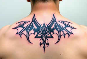 Devil, worshiping symbols tattoo idea