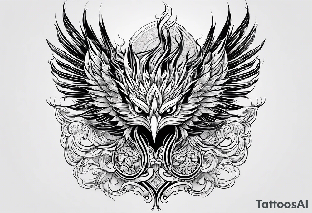 phoenix mask tattoo idea