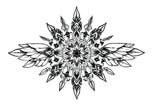 spiritual feathers ornamental mandala indian shaman rune tattoo idea