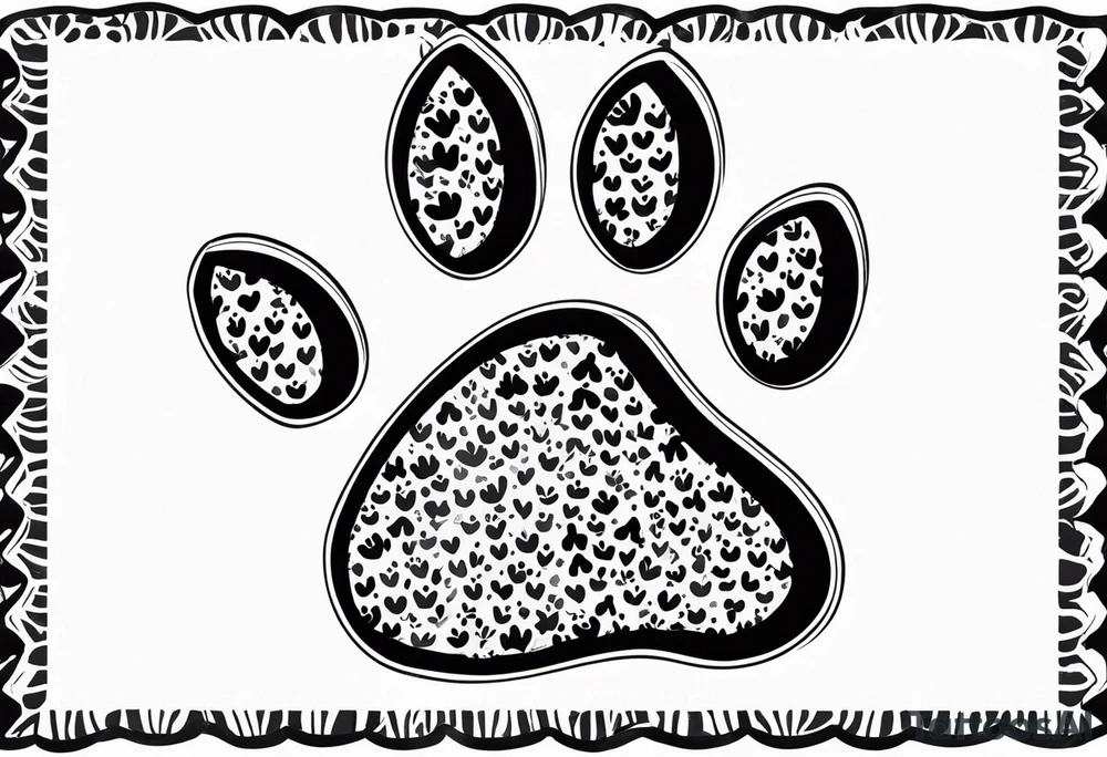 Dogs paw print with jaxy writing tattoo idea