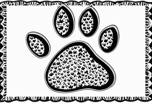 Dogs paw print with jaxy writing tattoo idea