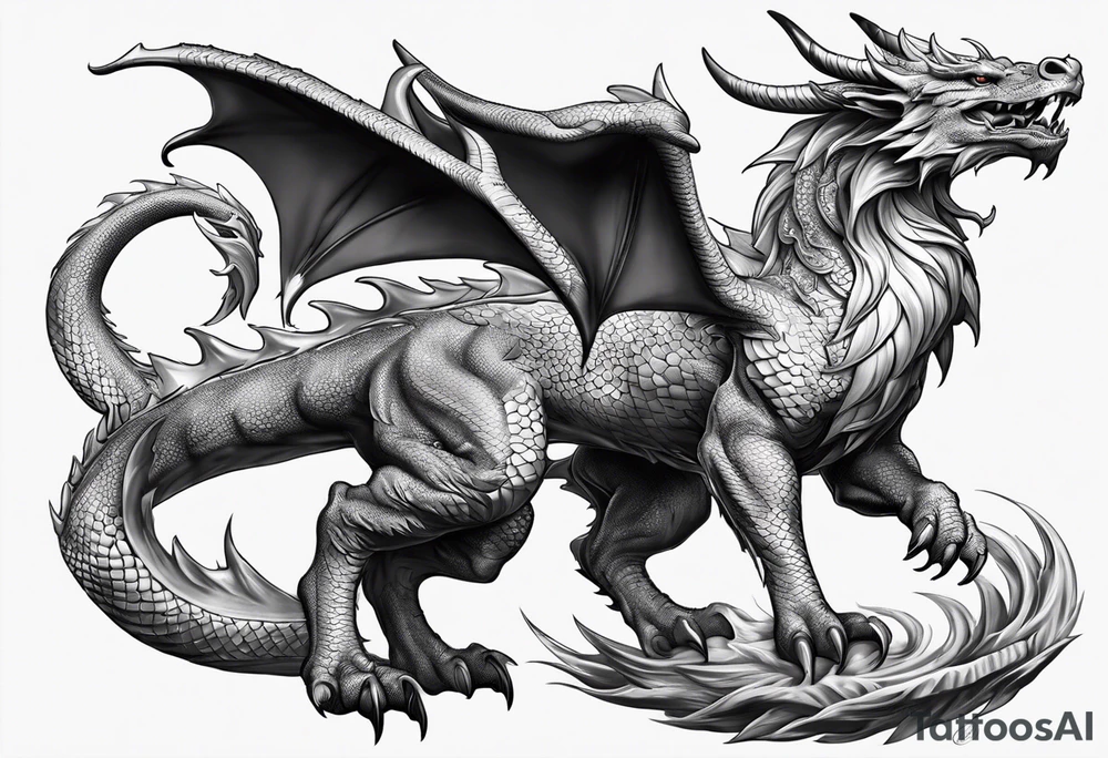 Taurus dragon whole body girly tattoo idea