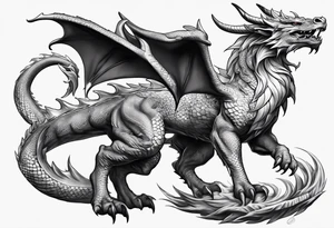 Taurus dragon whole body girly tattoo idea