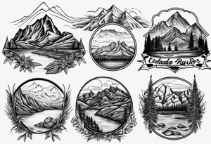 Colorado river with dramatic mountains behind tattoo idea