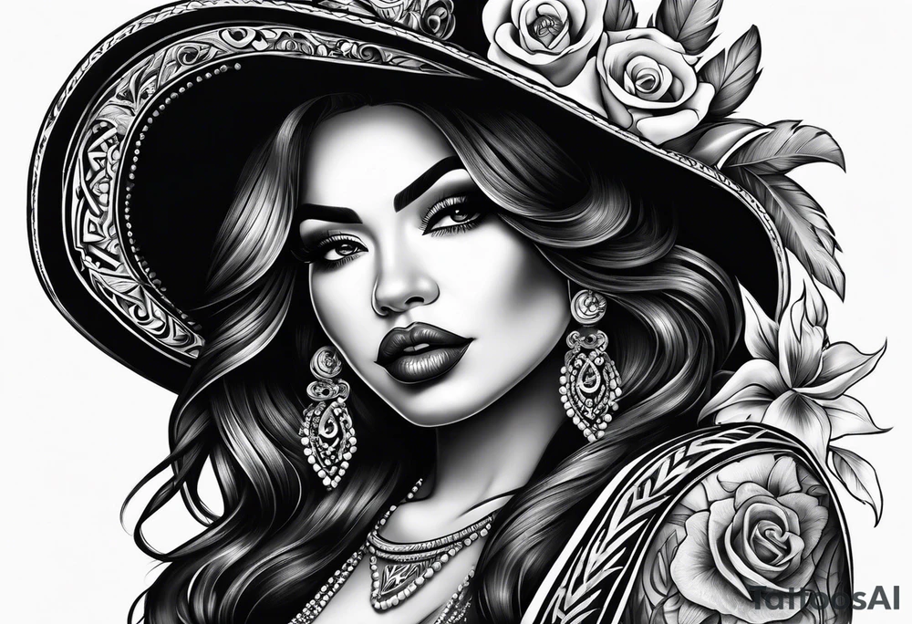 Donna chicano cholita gang tattoo idea