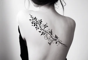 31.8742° N, 91.1366° W, with very simple ivy vines on both sides.  it will be small fine line on the back of the arm above the elbow tattoo idea