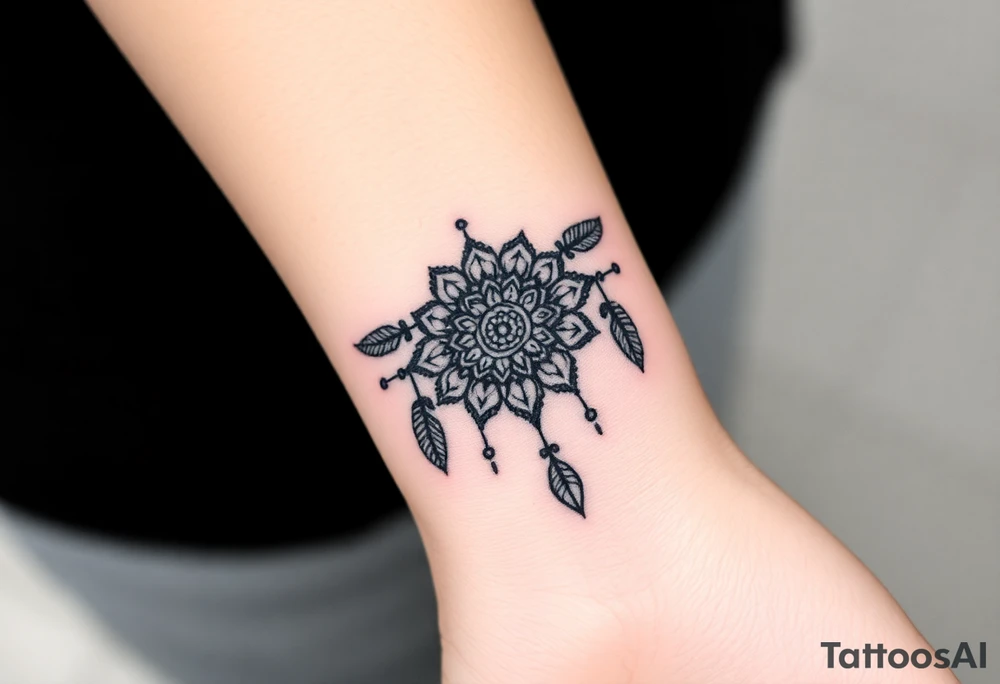 spiritual feathers ornamental mandala indian shaman rune tattoo idea