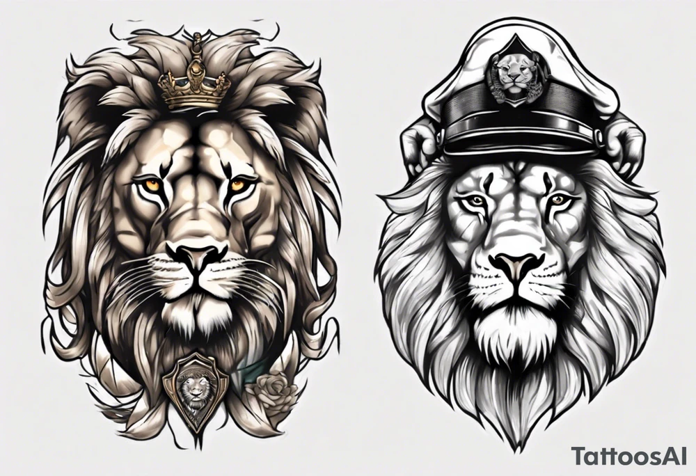 a soldier with a lion tattoo idea