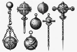 ball mace on a chain tattoo idea