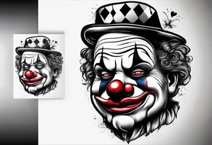 Sad clown depressing tattoo idea