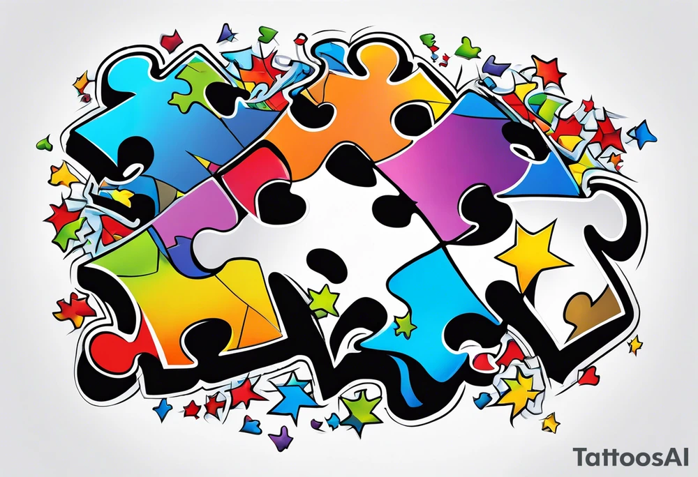 Autism puzzle piece tattoo idea