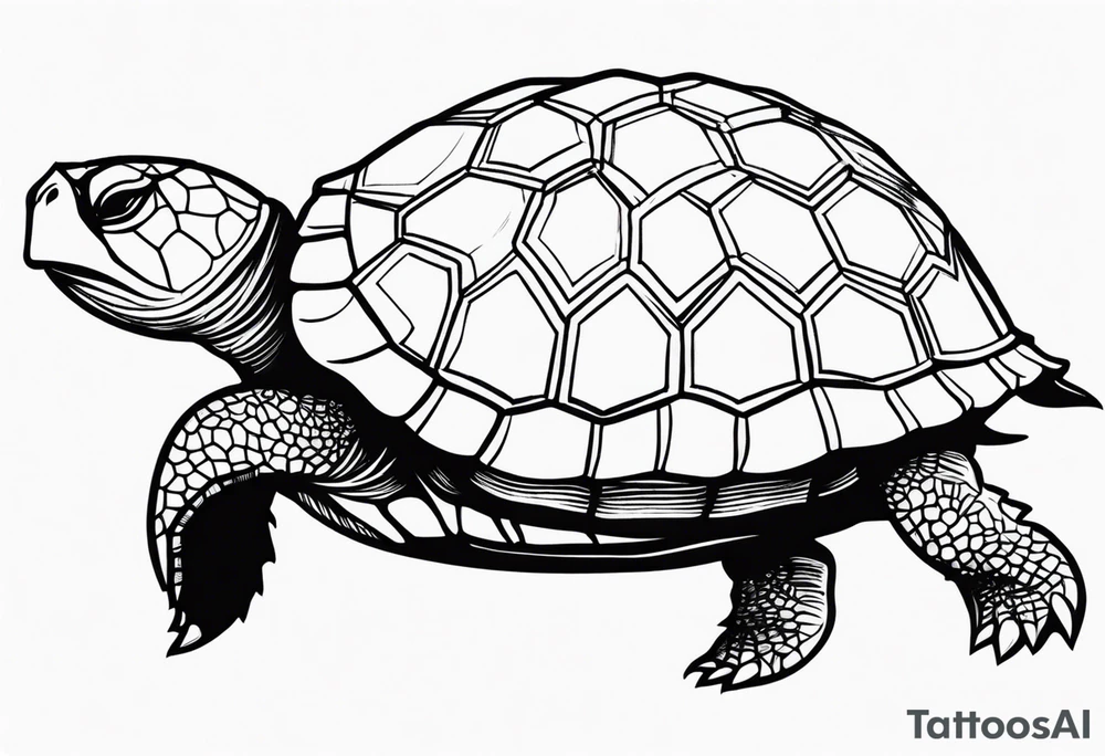 outline of a turtle with spikes on its shell tattoo idea