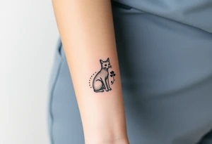 Goddess artemis including cat and mugwort tattoo idea