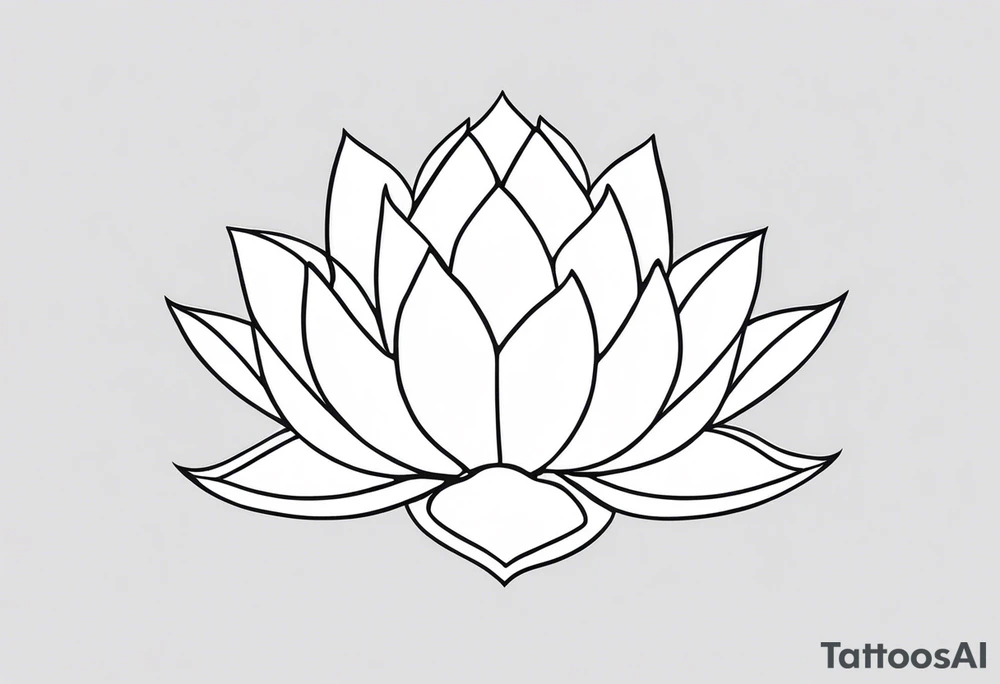 white lotus flower outline tattoo idea