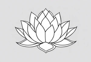 white lotus flower outline tattoo idea