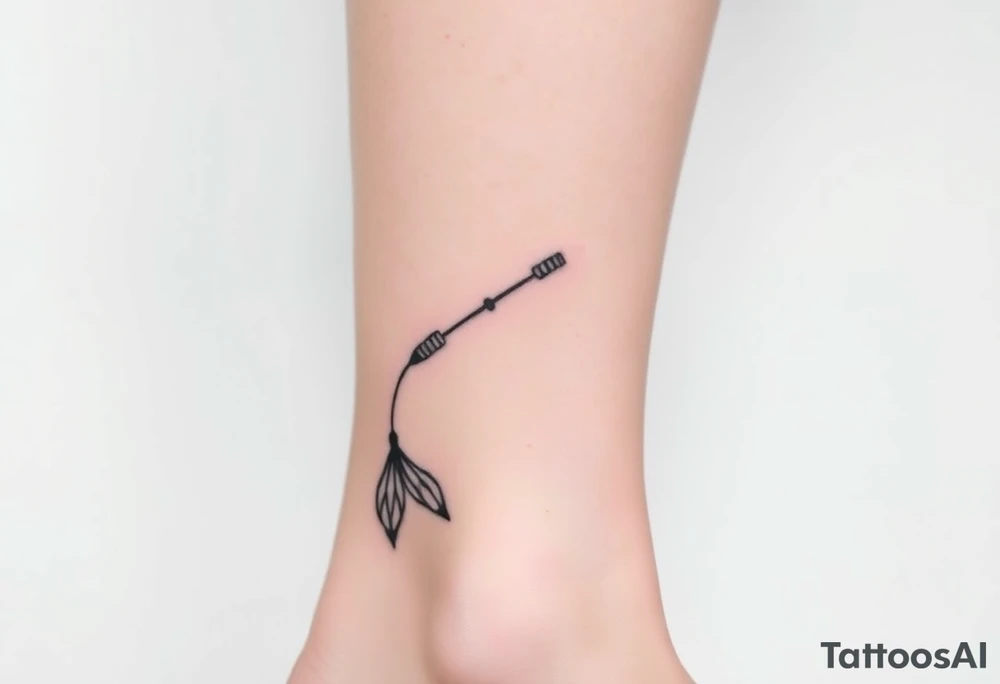 Simple Mermaid tail with elbow crutches tattoo idea