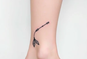 Simple Mermaid tail with elbow crutches tattoo idea
