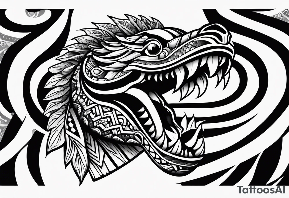 aztec snake sleeve tattoo idea