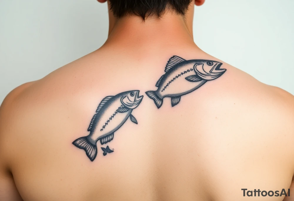 Fishing tattoos for daughter and father tattoo idea