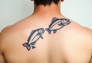 Fishing tattoos for daughter and father tattoo idea