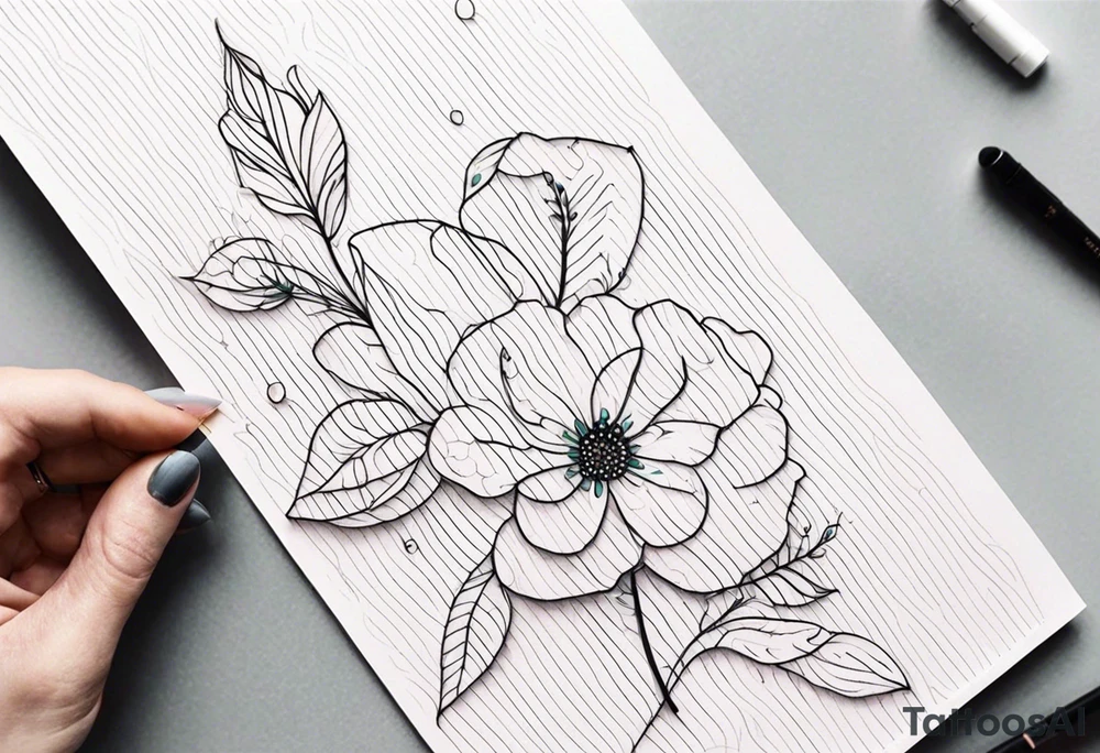 fine line floral tattoo for arm tattoo idea